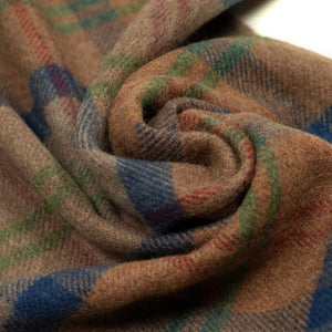"Ale Plaid" scarf in blue, green, red and brown cashmere