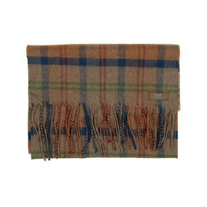 "Ale Plaid" scarf in blue, green, red and brown cashmere