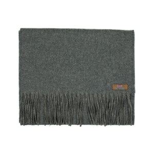 Herringbone scarf in grey on grey cashmere