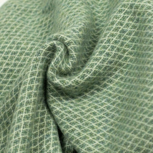 Waxed back picnic blanket in seagrass green diamondweave lambswool