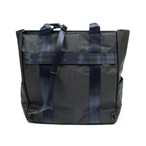 Various convertible tote in navy nylon with luggage strap