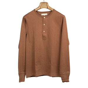 "Tan" brown heavy cotton long-sleeve 206 Henley