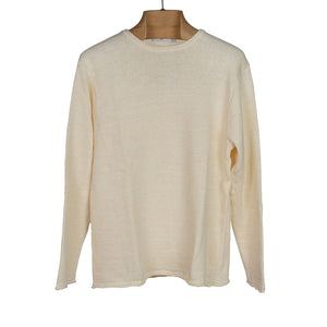 [SS22 Pre-order] "Papyrus" ivory and grey mix linen rolled edge tunic sweater