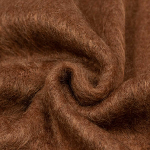 Shaggy v-neck cardigan in caramel brown (restock)