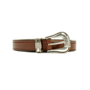 Extended 1 inch Western belt in oakbark brown leather (restock)