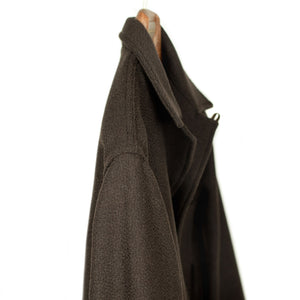 Italian Jail Jacket in brown basketweave wool flannel