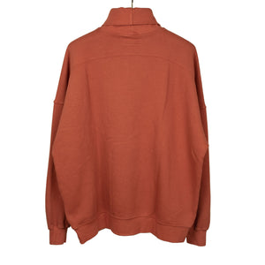 Turtleneck sweatshirt in burnt orange cotton fleece