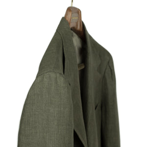 x Sartoria Carrara: ultra-light unlined sport coat in green washed linen herringbone
