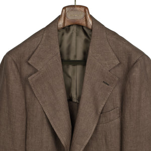 x Sartoria Carrara: ultra-light unlined sport coat in brown washed linen herringbone