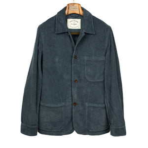 Labura chore coat style shirt jacket in blue cotton corduroy