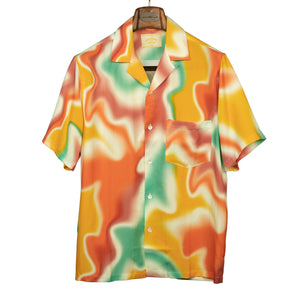 Deep Dream camp collar shirt in multicolor printed tencel