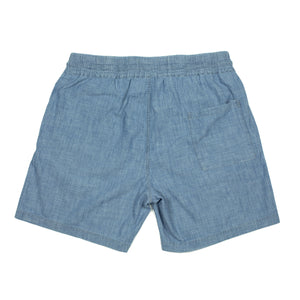 Easy shorts in light blue cotton chambray