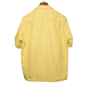 Pique camp collar shirt in yellow gauzy cotton