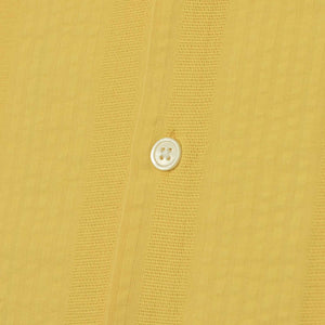 Praia camp collar shirt in yellow cotton with seersucker stripes