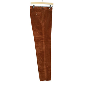 Higher-rise rust washed cotton corduroy trousers (restock)