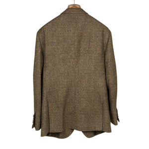 x Sartoria Carrara: Jacket in brown undyed wool diamond tweed