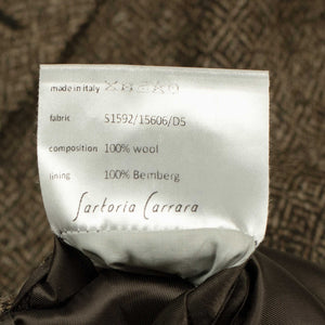 x Sartoria Carrara: Jacket in brown undyed wool diamond tweed