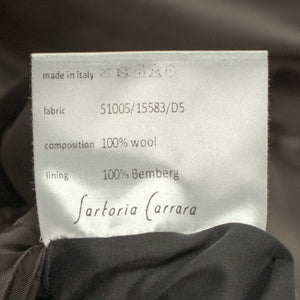 x Sartoria Carrara: Chesterfield coat in brown and chocolate herringbone undyed wool