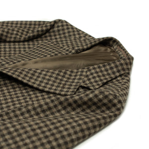 x Sartoria Carrara: Sport coat in brown gun check undyed wool