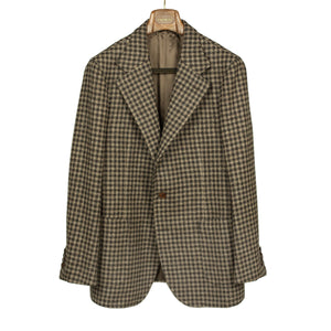 x Sartoria Carrara: Sport coat in brown gun check undyed wool