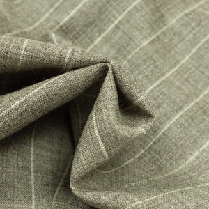 x Sartoria Carrara: Pleated trousers in taupe undyed wool with cream stripe