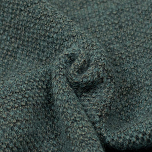 "Boucle" crewneck raglan sweater in "Petrol" wool mohair birdseye