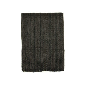 Woven scarf in "Carbon Dark" multi-stripe wool alpaca mohair mix