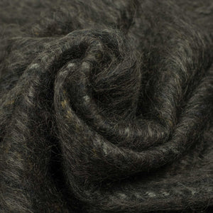 Woven scarf in "Carbon Dark" multi-stripe wool alpaca mohair mix