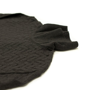 "Pins" rollneck sweater in "Bister Dark" subtle herringbone wool