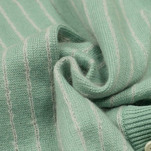 Swirl cardigan in Aqua striped cotton mohair nylon
