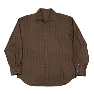 Chocolate Brown Point Collar Silk Shirt