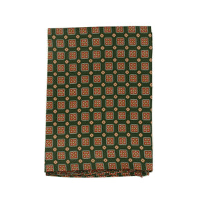 Double-sided silk foulard scarf in green