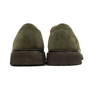 Chicago lugged penny loafer in "earth" olive Castorino suede