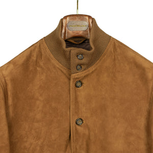 Butterscotch suede Valstarino bomber jacket, fully lined (restock)