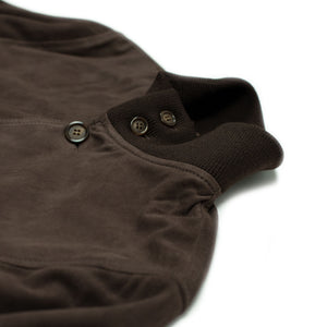 "Caffe" dark brown suede Valstarino bomber jacket, fully lined (restock)