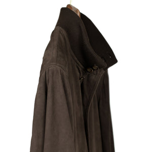 "Caffe" dark brown suede Valstarino bomber jacket, fully lined (restock)