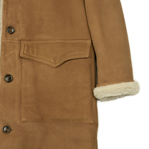 Exclusive "Redford" shearling rancher coat in tan suede