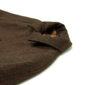 Padded blouson in rusty brown Harris Tweed wool herringbone