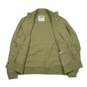 Valstarino bomber jacket in Safari sage green linen, unlined