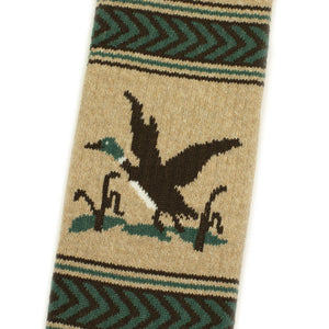 Recycled cotton jacquard socks two-pack: bucking bronco and flying mallard (restock)