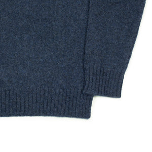 Saddle shoulder sweater in "Night Navy" washed shetland wool