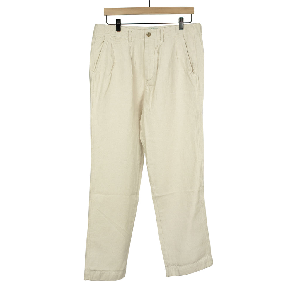 Wythe Military Chino in undyed natural color cotton & linen slub twill ...
