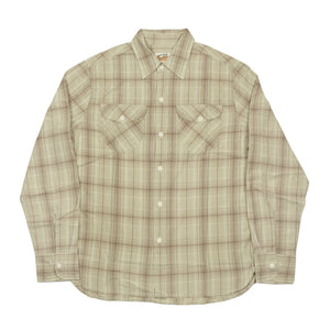 Work shirt in earthstone plaid washed cotton madras