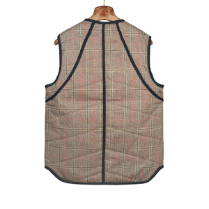 ARC Liner Vest in brown plaid jacketing wool