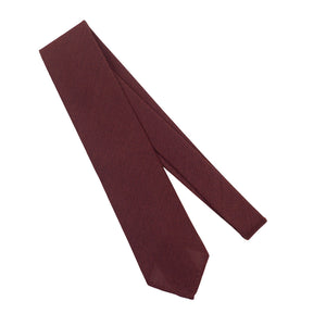 Maroon fine grenadine silk & cashmere tie, hand-rolled & untipped