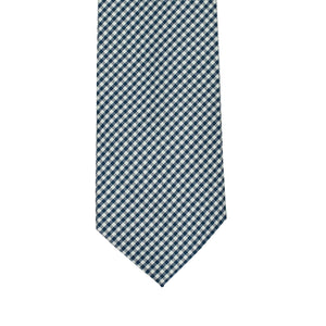 Navy houndstooth Macclesfield silk tie