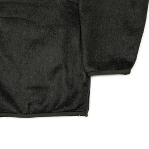 Zip up jacket in charcoal cotton and silk fleece