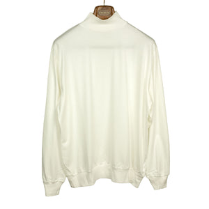 Mockneck in white silk and cotton jersey (restock)
