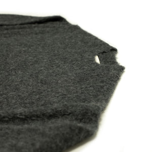 Crewneck sweater in charcoal wool and alpaca