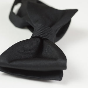 Black faille silk bow tie
